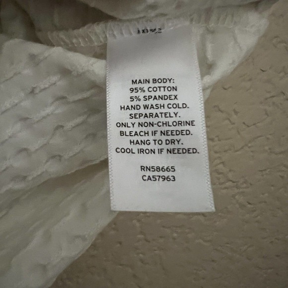 BP NWT Lettuce Hem Textured Stretch Off Shoulder Top Off White Sz 1X Cropped - Picture 7 of 7